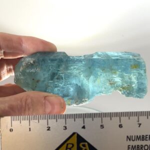 A very unusual large Aquamarine Specimen from Namibia with multiple facets. Really good deep blue colour in this specimen. Weighs 131.6grams / 658 carats.
